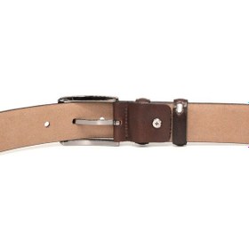 Resim Livze Klasik Erkek Kemeri Kavisli %100 Sığır Derisi 3,5 Cm Kahverengi 