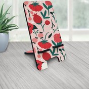 Resim Flipped Red Flowers Telefon & Tablet Tutacağı Ahşap Masaüstü Standı 