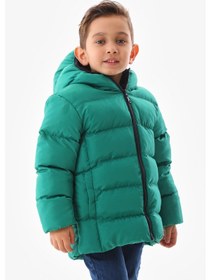 Resim Unisex Çocuk Su Geçirmez İç Polarlı Kışlık Mont & Kaban Nbrbc008 Yeşil 