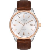 Resim Nacar Kahverengi Safir Cam Deri Kordun Erkek Kol Saati NC31-291761-ESL2 
