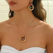 Resim Şık ve Çok Yönlü Akrilik Metal Kolye & Küpe Seti - Zarif ve Trendy 