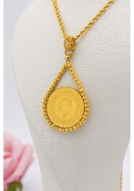 Resim TC. Darphane 22 Ayar Altın Kolye Yarım Altınlı Dorika Çerçeve Kolye ve Kolye Ucu 