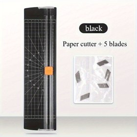 Resim Taşınabilir A3/A4 Kağıt Kesici, Dahili Cetvel ve Izgara Kılavuzu, Şeffaf Plastik Kapak ve Turuncu Ergonomik Kolu - Ofis, Okul, Sanat Stüdyosu, El Sanatları Projeleri, Kağıt Kesme Aracı, Okul Malzemeleri, Modern Tasarım, Sağlam Yapı 