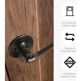 Resim Ecovibe 791632 Kapı Kolu, 2 Yönlü Sürgü, Ayarlanabilir Iğne Ölçüsü, Yağlanmış Bronz Kaplama 