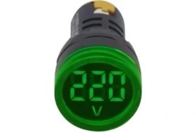 Resim 24V-550V Dijital Voltmetre (Ledli) (22/29.5 Mm) Yeşil 