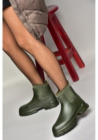 Resim Fox Shoes T858685409 Haki Kalın Tabanlı Yağmur Botu Haki-suni Deri Haki 