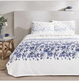 Resim Taç Pike Takımı Flora Mavi Tek Kişilik 