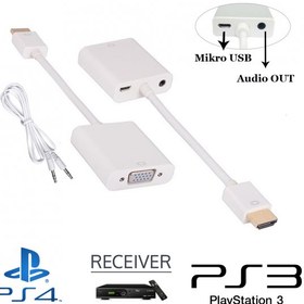 Resim Hdmi To Vga Kablo Ps3 Ps4 Xbox Raspberry Pi Uydu Receiver Uyumlu 