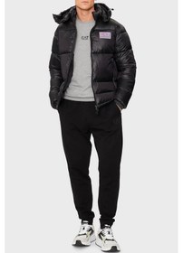 Resim EA7 Logolu Kapitoneli Regular Fit Kapüşonlu Şişme Mont Erkek MONT 6DPB71 PN2MZ 1200 Siyah 