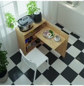 Resim Asra Trendmutfak Fonksiyonelkilerdolabı+katlanır Masa Safir Meşe 