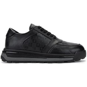 Resim Tamer Tanca Erkek Hakiki Deri Sneakers & Spor Siyah Ayakkabı 1118 097 Erk Ayk Y25 Sıyah Tt Baskı Siyah 