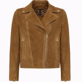 Resim Alba Kadın Camel Biker Süet Deri Ceket - Camel / 