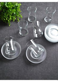 Resim 12 Parça Paşabahçe Heybeli Çay Bardağı Ve Vargas Çay Tabağı Çay S Şeffaf 