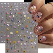 Resim 2 adet 5D Kabartmalı Çiçek Desenli Tırnak Sanatı Etiketleri - Bahar & Yaz Çiçekli Tasarımlar Canlı Renklerle, Kendinden Yapışkanlı Dekaller DIY Manikürler için, Plastik Malzeme, Tırnaklar, Eller ve Ayaklar İçin Mükemmel, Tırnak Etiketleri 