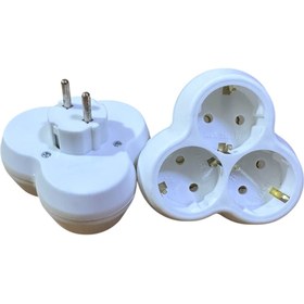 Resim SERMER PAZARLAMA 2 adet Golyat Üçlü Priz – Beyaz, Topraklı 