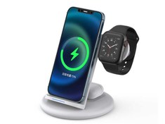 Resim Wiwu Power Air 3 in 1 Kablosuz Şarj Standı İphone & Airpods & Apple Watch Wireless Şarj İstasyonu Beyaz 