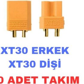 Resim Xt30 Batarya Konnektör Dişi Erkek Takım Soket Lipo 50 Adet Takım 