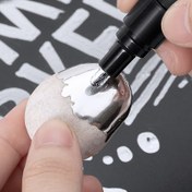 Resim 2 adet Yansıtıcı Ayna İşaretçi Kalemleri - Krom Altın Gümüş, Taş, Metal, Plastik, Kağıt ve Model Süslemesi için DIY Sanat ve El Sanatları Sıvı İşaretçileri, Ayna Kaplama Kalemleri|Şık İşaretçiler|Dayanıklı İşaretçiler 