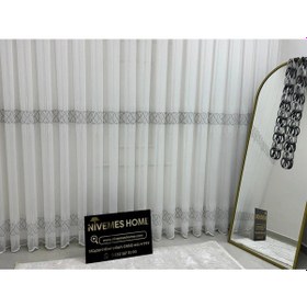 Resim Nivemeshome V-105 Marina Gümüş 1/2,5 Pileli Bambu Tül Perde Gümüş 