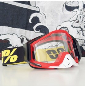 Resim Tangshopping Motosiklet Sürüş Gözlüğü Rüzgar Geçirmez Maske Dış Mekan Gözlüğü Siyah, Kırmızı, Beyaz-şeffaf 