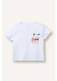 Resim Defacto Pochacco Penye Kısa Kollu Tişört Kız Bebek H4861a526smwt34 Beyaz-wt34 