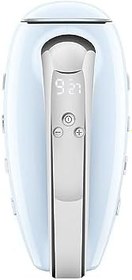 Resim SMEG, HMF01PBEU Elektrikli Mikser, 9 Hız Seviyesi, Turbo Fonksiyonu, Pürüzsüz Başlangıç Başlangıç Sistemi, 4 Kırbaç, 2 Ganci Mikser ve Kılıflı, 250 W, Mavi 