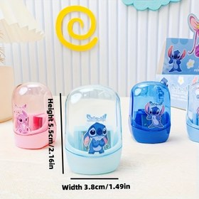 Resim Disney Stitch Kalemtraş - Sevimli Karakter Tasarımı, Dayanıklı Plastik, 3 Renk (Mavi/Pembe/Şeffaf) - Okul, Ofis ve Disney Hayranları İçin Mükemmel Hediye 