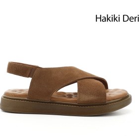 Resim Gönderi R Kadın Taba Süet Çapraz Bantlı Dolgu Taban Hakiki Deri Comfort Sandalet Dyza72745288 Taba Süet 