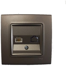 Resim Viko Linnera Life Antrasit Tekli Nümeris Cat-3 Telefon Prizi Çerçevesiz - 90445013 
