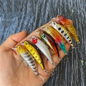 Resim 1pc Wobbler Minnow Olta Yem, 4.8g/0.16oz, 5cm/1.96in, Yavaş Batan ABS Sert Yem, Suni Plastik Crankbait Levrek, Turner ve Çeşitli Tatlı ve Tuzlu Su Türleri için 