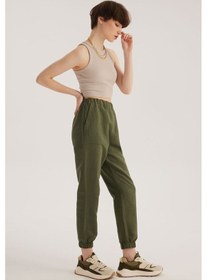 Resim Stella Pulvis Haki Keten Karışımlı Jogger Pantolon Haki 