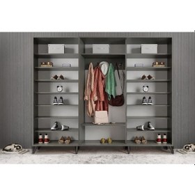 Resim Beyzade Sürgülü Portmanto Vestiyer Füme240 Cm 