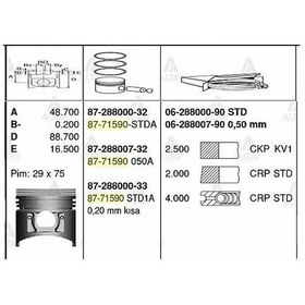 Resim Esse Otomotiv H-100 97- 94-96 L-300 90-08 0.50 Segman - GOE-06-288007-90 - 06-288007-90 