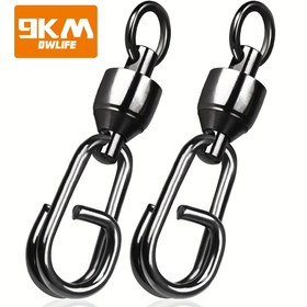 Resim 25 adet 9KM DWLIFE Premium Paslanmaz Çelik & Pirinç Balıkçılık Dönerleri - Tatlısu & Tuzlu Su için Ultra Pürüzsüz Bilyalı Bağlantı Elemanları, Hızlı Değiştirme Yem Bağlantısı 