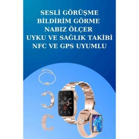 Resim Pileli Store 3 Kordonlu Dokunmatik Ekran Akıllı Saat ve 2.nesil Kablosuz Bluetooth Kulaklık Anc/enc 