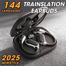 Resim LANXUN Gerçek Zamanlı Konuşma Çevirisi Akıllı Çeviri Kulaklığı, 144 Dil Anlık İki Yönlü Bluetooth Bağlantılı APP HD Görüşme Müzik Oynatıcısı Çoklu Senaryo Taşınabilir Cihaz 