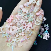Resim 50 adet Reçine Tırnak Sanatı Aksesuarı - 3D Karışık Pembe, Mor ve Beyaz Şanslar ile Gül, Kurdele ve Boncuk Tasarımları, DIY El Sanatları, Manikür ve Pedikür, Manikür Geliştirmeleri, Zarif Tırnak Dekoru, İncelikli El Sanatları Araçları 
