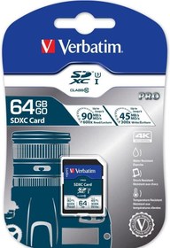 Resim Verbatim 64GB 90MB/S SD Pro Class 10 UHS-I 