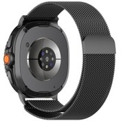 Resim Samsung Galaxy Uyumlu Watch8 / Watch8 İçin Klasik Milanese Döngü Manyetik Metal Saat Bandı Titanyum Silah Metal 