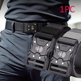 Resim Yüksek kaliteli erkek kemer, dış mekan işleri ve eğitim için uygundur. Örgülü bir tasarım, çok fonksiyonlu savaş kabiliyetleri, kotlar için mükemmel ve harika bir hediye seçeneği. 