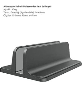 Resim Storemax > N17 Dikey Genişliği Ayarlı Laptop Standı Space Gray 