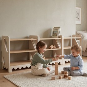 Resim Pebble Çocuk Odası Açık Rafı - Vizon-bej 