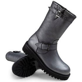 Resim Deery Hakiki Deri Gri Kadın Bot Gri (539885507) Gri 