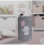 Resim Mekta Home Bebek Ve Çocuk Odası Pembe Filli Balonlu Desenli Oyuncak Sepeti Renkli Çok Renkli 