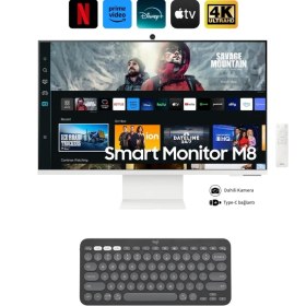 Resim Samsung Akıllı-Smart Monitör Tv M8-32 Inç 4K 80 Ekran- Kamera , Silim Tasarım Type-C, Bluetooth ve Wi-Fi Bağlantı Premium Monitör-Tv 