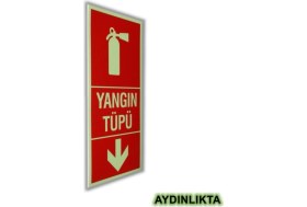 Resim Printhome Pano Ekonomik Fosforlu Yönlendirme Sembolleri Yangın Tüpü 11,5X25 Cm. 