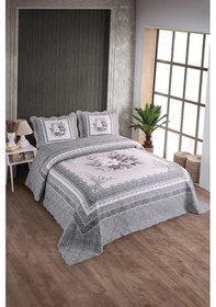 Resim Çift Kişilik Kapitone Yatak Örtüsü, Klasik Desenli Model - Beste Gri 250 X 260cm Gri 