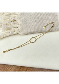 Resim Sonsuzluk Bileklik Düğüm Model Yüksek Kalite 316 L Paslanmaz Çelik Gold 17 + 5 Cm 