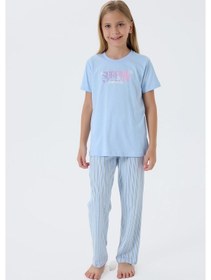 Resim Arnetta Kız Çocuk Mavi Pijama Takım Mavi 