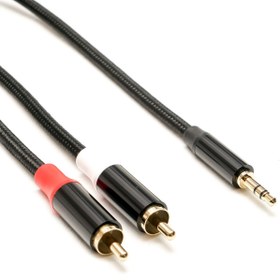 Resim Markofist MF-AC11-2M 2 RCA - 3.5mm Stereo Ses Kablosu 2m 